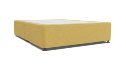 Yellow Velvet King Size Bed Divan - Modern Style Divan Base In Stain Resistant Velvet - Barnsley Range - thumbnail 1