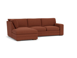 Red Velvet 3 Seater Sofa With Left Chaise - Modern Style Custom Sofa In Easy Clean Velvet - Sloane Range - thumbnail 1
