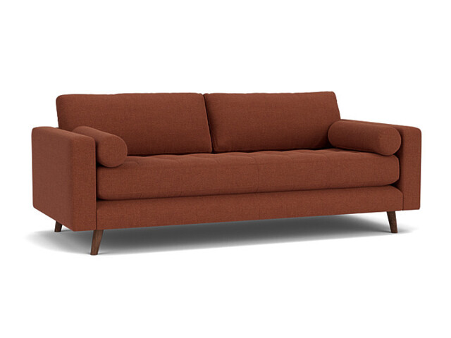 Red Velvet 3 Seater Sofa - Modern Style Custom Sofa In Easy Clean Velvet - Shoreditch Range - image 1