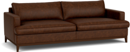 Dark Brown 3.5 Seater Leather Sofa -Modern Contemporary Style Medium Premium Top Grain Leather Sofa - Oakham Range - thumbnail 1