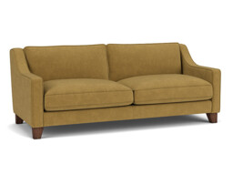 Yellow Velvet 4 Seater Sofa - Modern Style Custom Sofa In Stain Resistant Velvet - Banbury Range - thumbnail 1