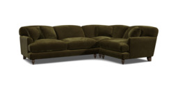 Green Linen 3 Seater Right Corner Sofa - Traditional Style Custom Sofa - Galloway Range - thumbnail 1