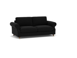 Black Velvet 4 Seater Sofabed - Traditional Fold Out Custom Sofa Bed In Easy Clean Velvet - Kendal Range - thumbnail 1