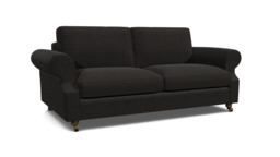 Black Velvet 4 Seater Sofabed - Traditional Fold Out Custom Sofa Bed In Easy Clean Velvet - Kendal Range - thumbnail 1
