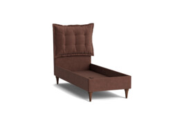 Purple Velvet Single Bed Frame - Traditional Low End With Large Headboard In Easy Clean Velvet - Lyndhurst Range