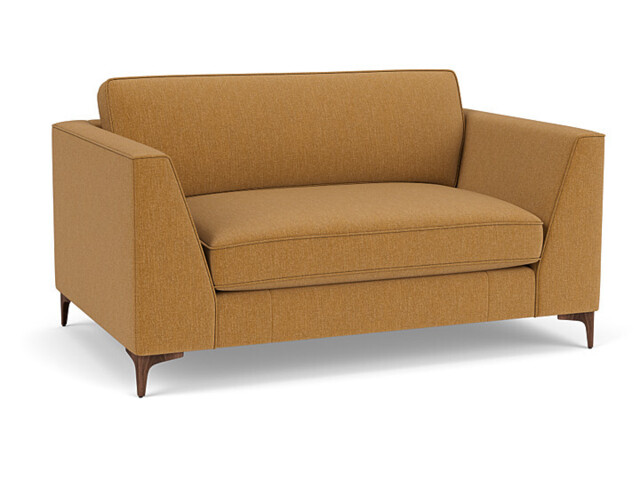 Orange Velvet Loveseat Armchair - Modern Snuggle Cuddler Custom Arm Chair In Stain Resistant Velvet - Clapham Range - image 1