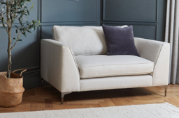 Orange Velvet Loveseat Armchair - Modern Snuggle Cuddler Custom Arm Chair In Stain Resistant Velvet - Clapham Range - thumbnail 5