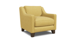 Yellow Velvet Armchair - Modern Accent Custom Arm Chair In Stain Resistant Velvet - Banbury Range - thumbnail 1