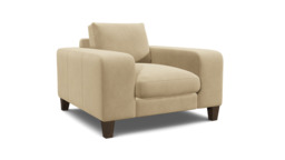 Cream Fabric Armchair - Modern Accent Custom Arm Chair - Kingly Range - thumbnail 1