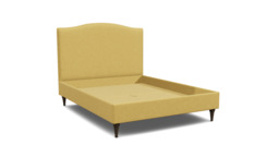 Yellow Velvet King Size Bed Frame - Traditional Low End With Large Headboard In Stain Resistant Velvet - Avebury Range - thumbnail 1