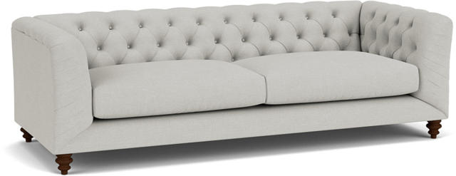 Light Grey Fabric 3 Seater Sofa - Traditional Chesterfield Style Custom Sofa - Dulwich Range