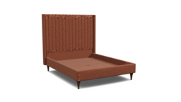 Red Velvet King Size Bed Frame - Modern Style Bed With Headboard In Easy Clean Velvet - Wokingham Range