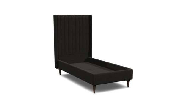 Black Velvet Single Bed Frame - Modern Style Bed With Headboard In Easy Clean Velvet - Wokingham Range - image 1