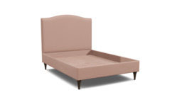 Pink Velvet Double Bed Frame - Traditional Low End With Large Headboard In Stain Resistant Velvet - Avebury Range