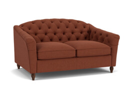 Red Velvet 2 Seater Sofa - Traditional Button Back Custom Sofa In Easy Clean Velvet - Payton Range - thumbnail 1