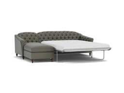 Sophisticated Payton Grey 3 Seater Versatile Chaise Sofa Bed, Deep Button Detailing and Customisable - Darlings of Chelsea - thumbnail 1