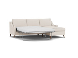 Mid-Century Weymouth 3.5 Seater Cream Chaise Sofa Bed, 170+ Customisation Options, UK Crafted - Darlings of Chelsea