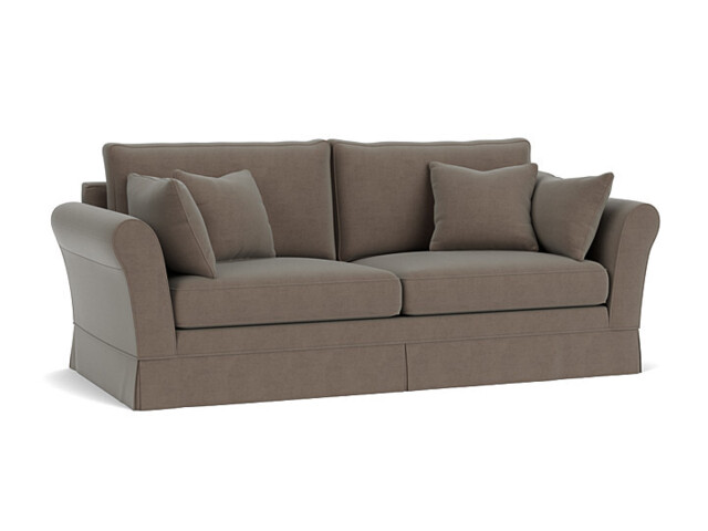 Brown Velvet 4 Seater Sofa - Traditional Large Custom Sofa In Easy Clean Velvet - Jude Range - image 1