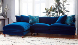 Grey Fabric 2 Seater Sofa With Chaise - Traditional Style Custom Sofa In Easy Clean Fabric - Galloway Range - thumbnail 2
