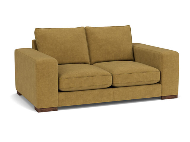 Yellow Velvet 2 Seater Sofa - Modern Style Custom Sofa In Stain Resistant Velvet - Ashdown Range - image 1