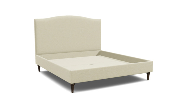 White Chenille Super King Size Bed Frame - Traditional Low End With Large Headboard In Stain Resistant Chenille - Avebury Range - image 1
