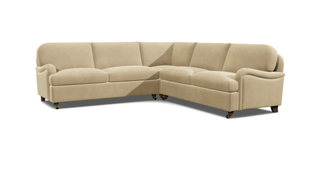Cream Fabric 3.5 Seater Corner Sofabed - Traditional Fold Out Custom Sofa Bed - Helston Range - image 1