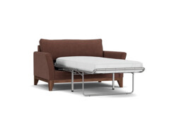 Purple Velvet Loveseat Armchair Sofabed - Modern Pull Out Chair Bed In Easy Clean Velvet - Exmouth Range