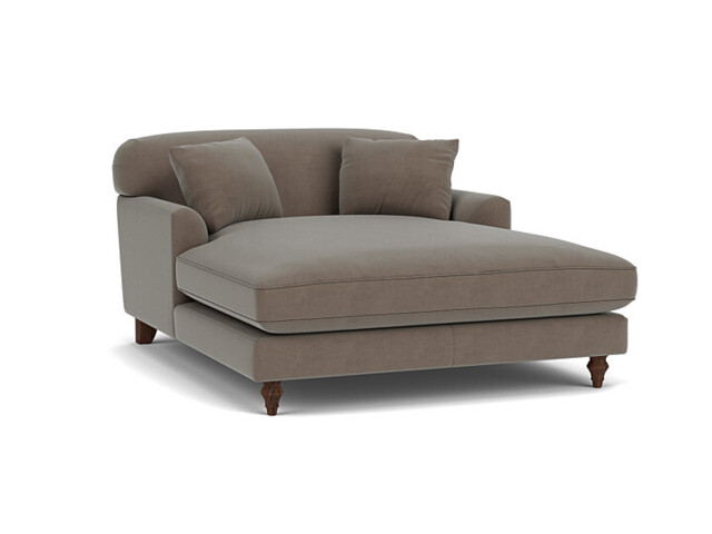 Darlings of Chelsea Galloway Stylish Brown Loveseat Chaise Day Bed - image 1