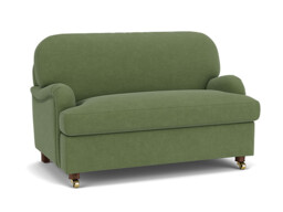 Green Linen Loveseat Armchair - Traditional Snuggler Cuddler Custom Arm Chair - Helston Range
