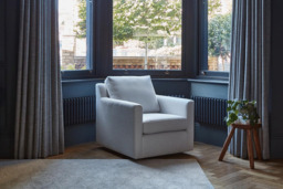 Yellow Velvet Armchair - Modern Accent Custom Arm Chair In Stain Resistant Velvet - Fulham Range - thumbnail 3