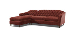 Purple 3 Seater Corner Sofa - Traditional Chesterfield Style Fabric Luxury Premium Corner Sofa - Payton Range