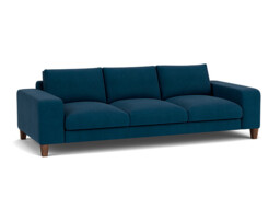 Blue Velvet 4 Seater Sofa - Modern Style Custom Sofa In Easy Clean Velvet - Kingly Range