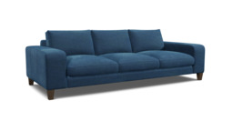 Blue Velvet 4 Seater Sofa - Modern Style Custom Sofa In Easy Clean Velvet - Kingly Range