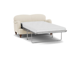 White Chenille 2 Seater Sofabed - Traditional Fold Out Custom Sofa Bed In Stain Resistant Chenille - Lincoln Range - thumbnail 1