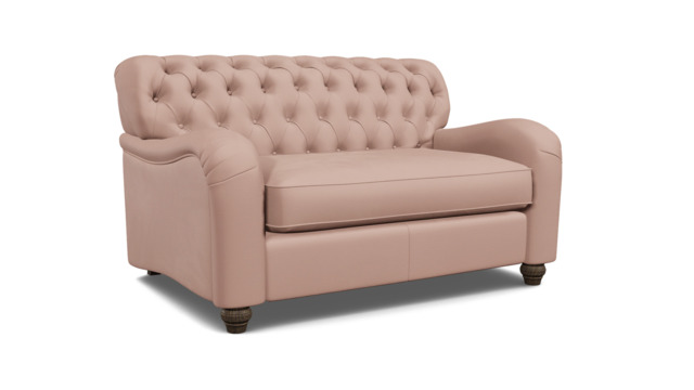 Pink Velvet Loveseat Armchair - Traditional Snuggler Cuddler Custom Arm Chair In Stain Resistant Velvet - Bakewell Range - image 1