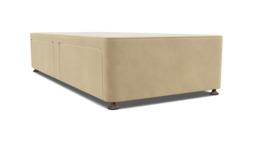 Cream Fabric Single Bed Divan - Modern Style Divan Base - Barnsley Range