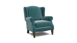 Teal Velvet Wingback Armchair - Traditional Accent Custom Arm Chair In Stain Resistant Velvet - Otley Range
