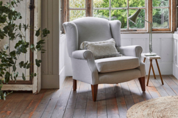 Teal Velvet Wingback Armchair - Traditional Accent Custom Arm Chair In Stain Resistant Velvet - Otley Range - thumbnail 4