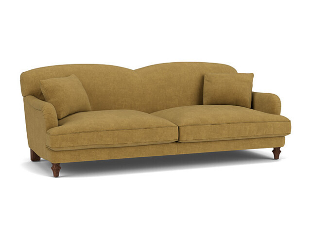 Yellow Velvet 4 Seater Sofa - Traditional Style Custom Sofa In Stain Resistant Velvet - Evelyn Range - image 1