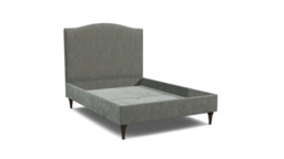 Grey Fabric Double Bed Frame - Traditional Low End With Large Headboard In Easy Clean Fabric - Avebury Range - thumbnail 1