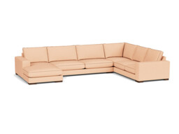 Pink Velvet U Shaped Sofa - Modren U Shape Corner Custom Sofa In Stain Resistant Velvet - Ashdown Range