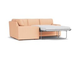 Pink Velvet 1X2.5 Seater Corner Sofabed - Modern Pull Out Custom Sofa Bed In Stain Resistant Velvet - Sloane Range