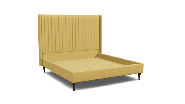 Yellow Velvet Super King Size Bed Frame - Modern Style Bed With Headboard In Stain Resistant Velvet - Wokingham Range - image 1