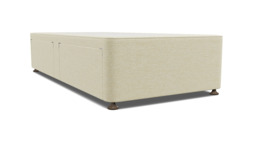White Chenille Single Bed Divan - Modern Style Divan Base In Stain Resistant Chenille - Barnsley Range