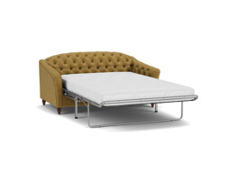 Yellow Velvet 3 Seater Sofabed - Traditional Fold Out Custom Sofa Bed In Stain Resistant Velvet - Payton Range - thumbnail 1