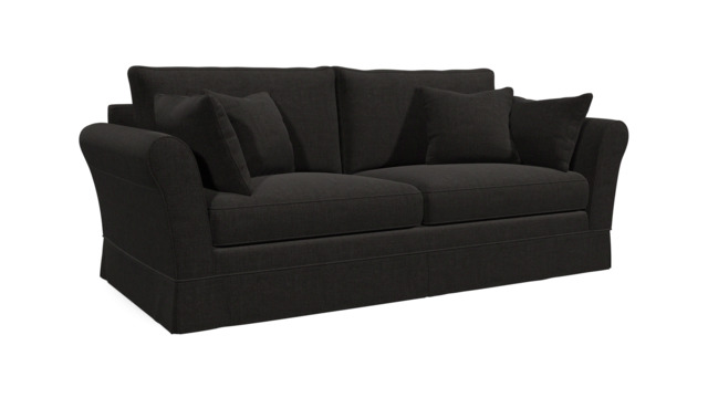 Black Velvet 4 Seater Sofa - Traditional Large Custom Sofa In Easy Clean Velvet - Jude Range - image 1