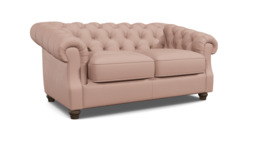 Pink Velvet 2 Seater Sofa - Traditional Chesterfield Style Custom Sofa In Stain Resistant Velvet - Wantage Range