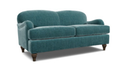 Teal Velvet 3 Seater Sofa - Traditional Style Custom Sofa In Stain Resistant Velvet - Lincoln Range