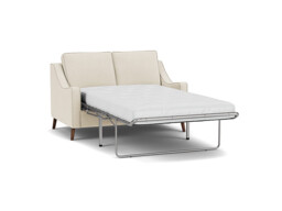 White Chenille 2 Seater Sofabed - Modern Fold Out Custom Sofa Bed In Stain Resistant Chenille - Weymouth Range
