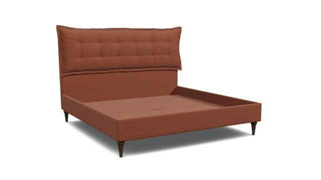 Red Velvet Emperor Size Bed Frame - Traditional Low End With Large Headboard In Easy Clean Velvet - Lyndhurst Range - image 1